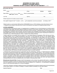 Personnel Security Clearance Form and User Agreement - Alaska, Page 2