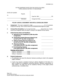 Document preview: Form CR-370 ANCH Felony Judicial Assignment and Initial Scheduling Order - Municipality of Anchorage, Alaska