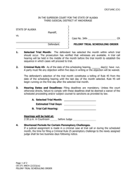 Document preview: Form CR-371 ANCH Felony Trial Scheduling Order - Municipality of Anchorage, Alaska