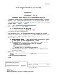 Form MED-450 Order for Enrollment in Court Co-parenting Program - Alaska