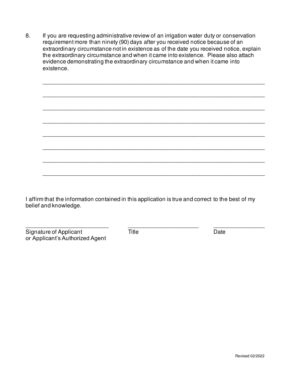 Application for Administrative Review of Conservation Requirements and Irrigation Water Duties - Arizona, Page 3
