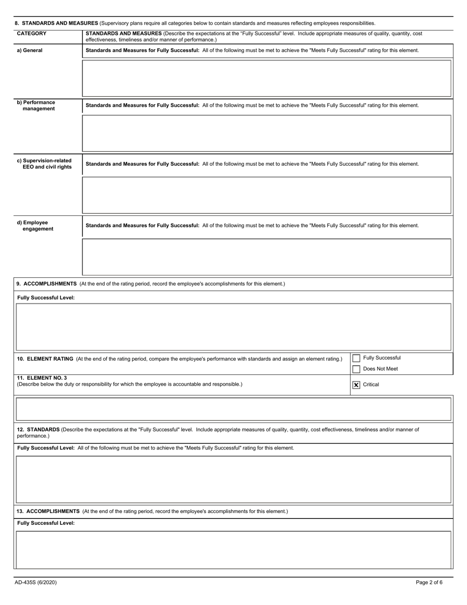 Form AD-435S - Fill Out, Sign Online and Download Fillable PDF ...