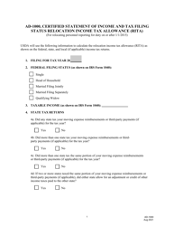 Document preview: Form AD-1000 Certified Statement of Income and Tax Filing Status Relocation Income Tax Allowance (Rita)