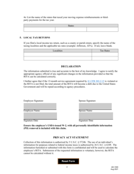 Form AD-1000 Certified Statement of Income and Tax Filing Status Relocation Income Tax Allowance (Rita), Page 2
