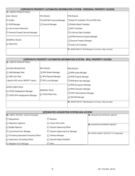 Form AD-1143 Corporate Systems Access Request Form, Page 3