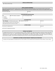 Form AD-1143 Corporate Systems Access Request Form, Page 6