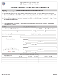 Document preview: CBP Form 0079 Law Enforcement Officers Safety Act (Leosa) Application