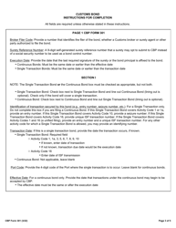CBP Form 301 Customs Bond, Page 3