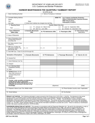 CBP Form 349 Harbor Maintenance Fee Quarterly Summary Report