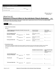 Document preview: Official Form 207 Statement of Financial Affairs for Non-individuals Filing for Bankruptcy
