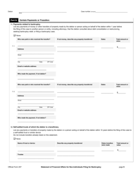 Official Form 207 Statement of Financial Affairs for Non-individuals Filing for Bankruptcy, Page 5