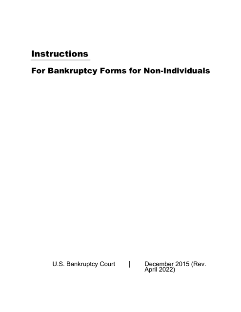 Instructions for Bankruptcy Forms for Non-individuals Download Pdf