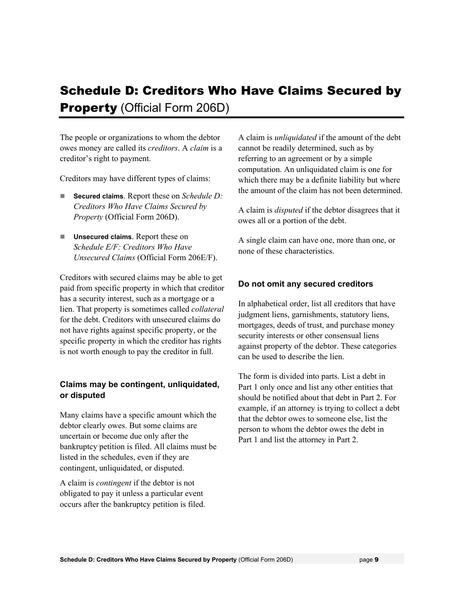 Instructions for Bankruptcy Forms for Non-individuals, Page 10