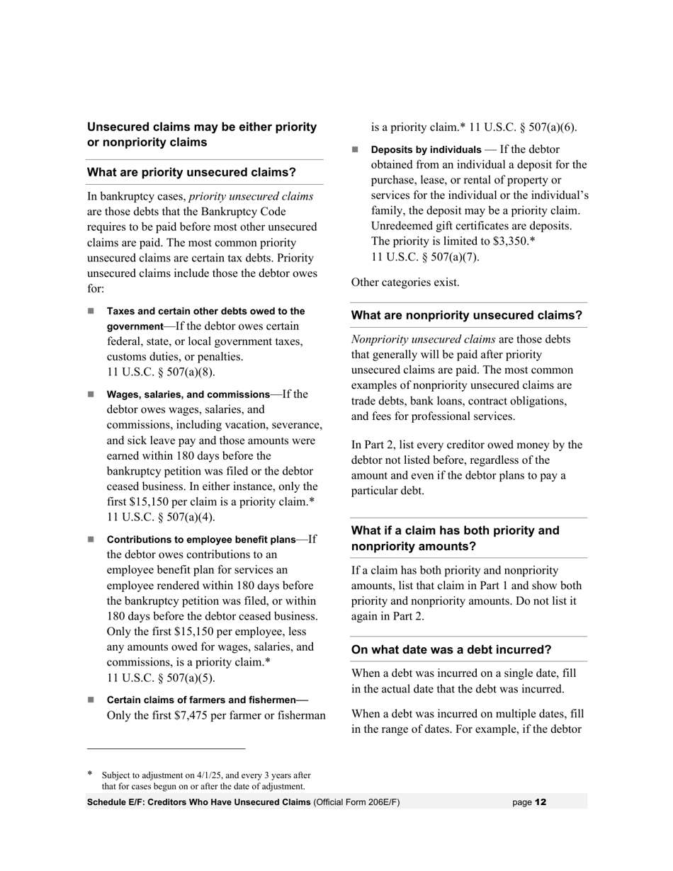 Instructions for Bankruptcy Forms for Non-individuals, Page 13