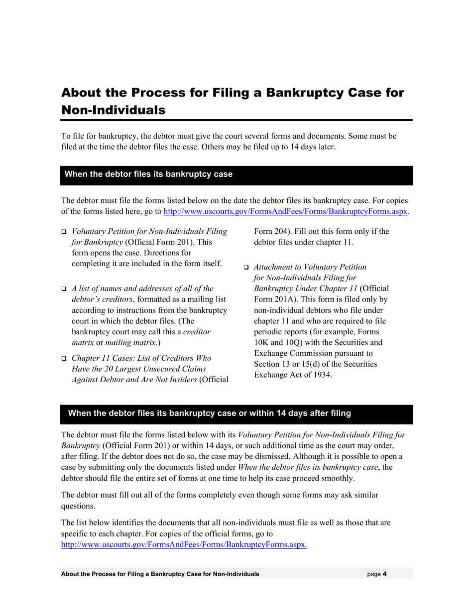 Instructions for Bankruptcy Forms for Non-individuals, Page 5