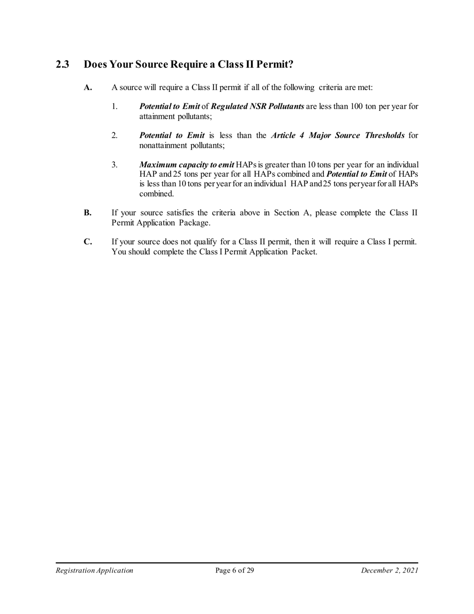 Air Quality Standard Registration Application Form - Arizona, Page 6