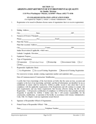 Air Quality Standard Registration Application Form - Arizona, Page 8