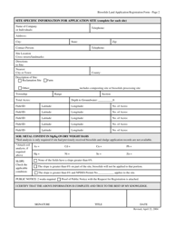 Biosolids Land Application and Supplemental Request Form for Registration - Arizona, Page 2