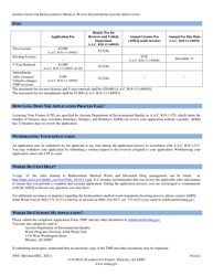 ADEQ Form SWU Biohazardous Medical Waste Transporter License Application - Arizona, Page 2