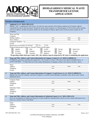 ADEQ Form SWU Biohazardous Medical Waste Transporter License Application - Arizona, Page 3