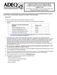 ADEQ Form 2A/2S Arizona Pollutant Discharge Elimination System Application - Arizona