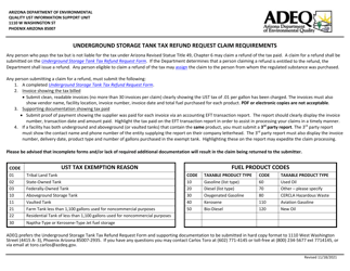 Underground Storage Tank Tax Refund Request - Arizona, Page 2