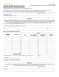Form CDTFA-775 Approval Request and Declaration of Destruction for Spoiled Beer or Wine - California