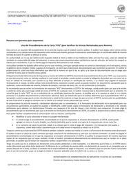 Document preview: Formulario CDTFA-504-A-S Uso Del Procedimiento De La Carta "xyz" Para Verificar Las Ventas Reclamadas Para Reventa - California (Spanish)