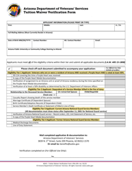 Tuition Waiver Verification Form - Arizona, Page 2