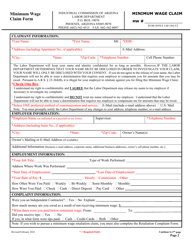 Form Labor_3325 Minimum Wage Claim Form - Arizona