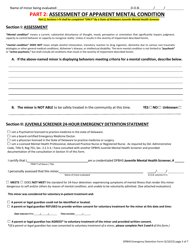 Juvenile 24-hour Emergency Detention Form - Delaware, Page 3