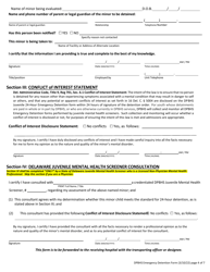Juvenile 24-hour Emergency Detention Form - Delaware, Page 4