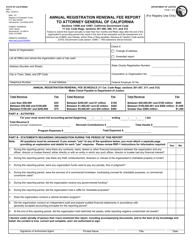 Form RRF-1 Annual Registration Renewal Fee Report to Attorney General of California - California