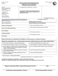 Form CT-NRP-1 Application for Registration - Nonprofit Raffle Program - California