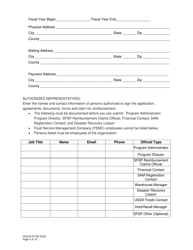 Form FDACS-01722 Summer Food Service Program Application - Florida, Page 2