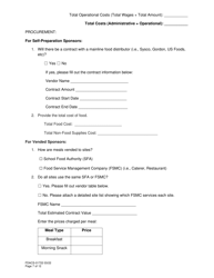 Form FDACS-01722 Summer Food Service Program Application - Florida, Page 7