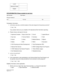 Form FDACS-01722 Summer Food Service Program Application - Florida, Page 8