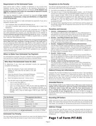 Instructions for Form PIT-RES Delaware Individual Resident Income Tax Return - Delaware, Page 4