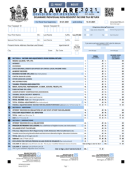 Form PIT-NON Delaware Individual Non-resident Income Tax Return - Delaware