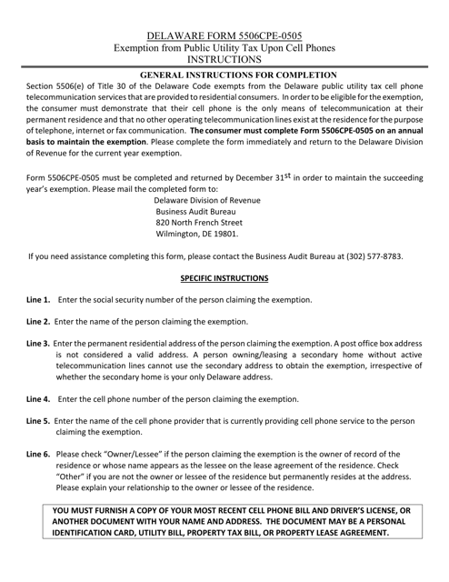 Form 5506CPE-0505  Printable Pdf