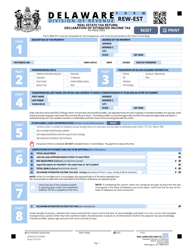 Document preview: Form REW-EST Real Estate Tax Return - Declaration of Estimated Income Tax - Delaware