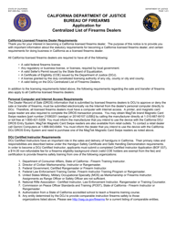 Document preview: Form BOF4080 Application for Centralized List of Firearms Dealers - California