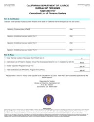 Form BOF4080 Application for Centralized List of Firearms Dealers - California, Page 4