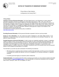 Form 600 (JUS8807) Notice of Transfer of Ownership Interest - California, Page 2