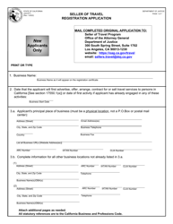 Form JUS8871 Seller of Travel Registration Application - California