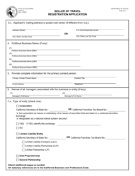 Form JUS8871 Seller of Travel Registration Application - California, Page 2