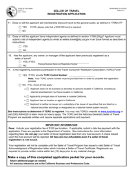 Form JUS8871 Seller of Travel Registration Application - California, Page 5