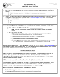 Form JUS8770 Seller of Travel Renewal Registration - California, Page 6