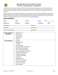 Form SDT007 Protective Action Response Training Plan - Florida