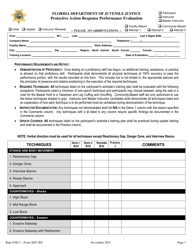 Form SDT005 Protective Action Response Performance Evaluation - Florida